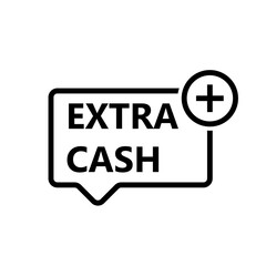 Extra cash speech bubble icon. Clipart image isolated on white background.