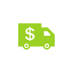 Cash transit icon. Clipart image isolated on white background.