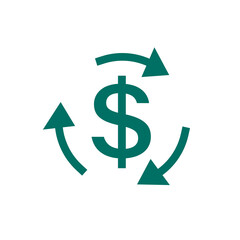 Cash flow icon. Clipart image isolated on white background.