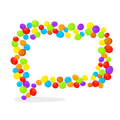 Candy border speech bubble. Clipart image