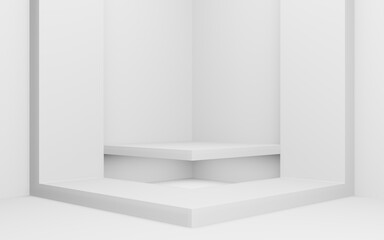 Empty minimal podium Empty Presentation. 3D rendering