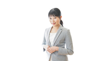 スーツを着た笑顔のビジネスウーマン