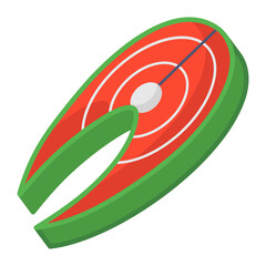 
Raw beefsteak vector in modern flat style 
