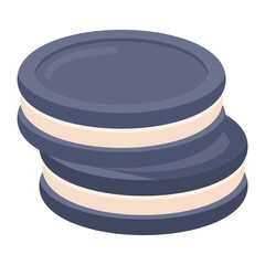 
Biscuits icon style, vector of bakery item 
