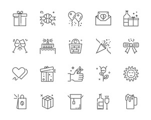 Simple set of gift and present icon