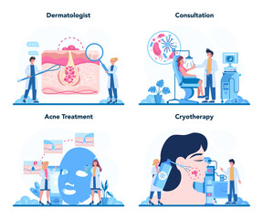 Dermatologist concept. Dermatology specialist, face skin or acne