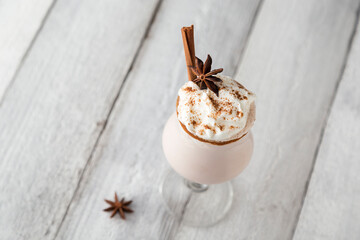 Creamy eggnog cocktail