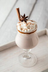 Traditional eggnog cocktail