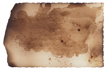 Old vintage texture retro paper with burned edges, stains and scratches background