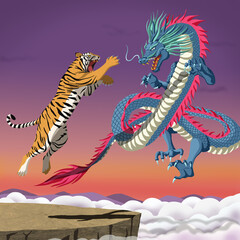 용호상박 일러스트 