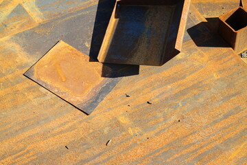 scraps and pieces of metal on the construction site