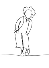Drawings line, young modeling poses