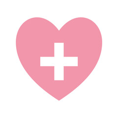 Obraz premium heart with cross flat style icon vector design