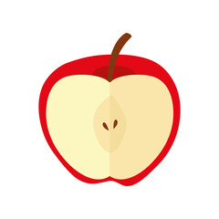 apple red fruit on white background vector illustration design