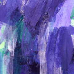 Fototapeta premium Beautiful mixed media painting for creative artistic design of posters, cards, banners, book covers, websites, wallpapers, prints. Trendy hand painted artwork. Bright violet and green colours.
