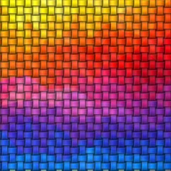 woven rattan wicker weave seamless knit pattern texture background - vibrant horizontal rainbow color spectrum