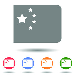 Chine flag icon vector logo isolated on background