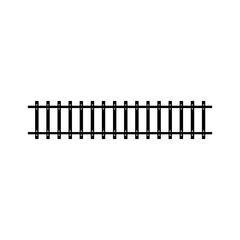 Railway black icon. Train road vector illustration isolated on white background.