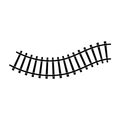 Railway black icon. Train road vector illustration isolated on white background.