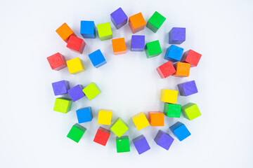 Untidy variety colorful blocks  with copy space