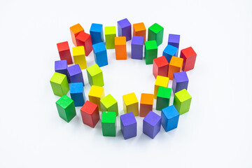 Untidy variety colorful blocks  with copy space