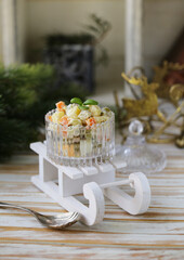 russian salad olivier for new year and christmas