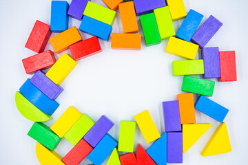 Untidy variety colorful blocks  with copy space