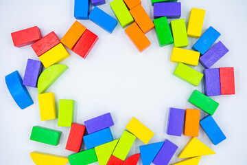 Untidy variety colorful blocks  with copy space