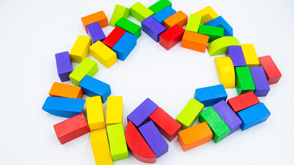 Untidy variety colorful blocks  with copy space