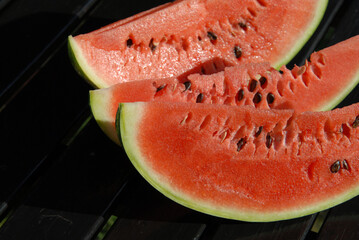 slices of  a fresh watermelon