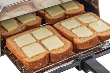 Wheat Bread And Butter About To Toast