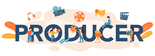 Producer typographic header. Film and tv production. Idea