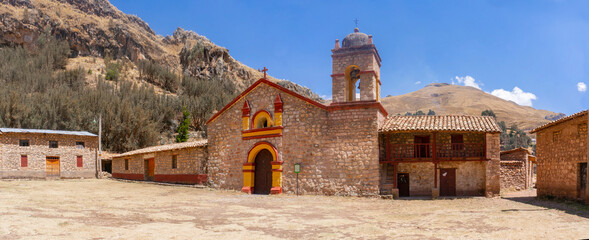 church of the colonial era of peru, located in the mine of santa barbara