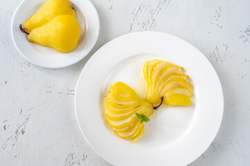 Saffron Poached  Pears