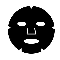 Spa face mask silhouette icon. Clipart image isolated on white background.