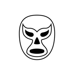 Lucha mask outline icon. Clipart image isolated on white background.