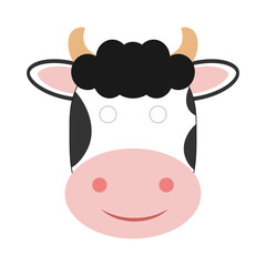 Cow mask template icon. Clipart image isolated on white background.