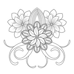 beautiful floral flower in line style for art projects. It is also useful for social media post, printing need, pillow, pattern ideas and so on 

