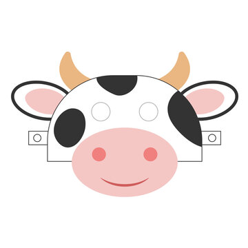 Cow mask cartoon template icon. Clipart image isolated on white background.