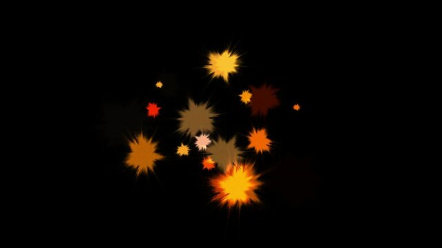 Gunshot effect cartoon style clip animation for element with 3d rendering include alpha path.