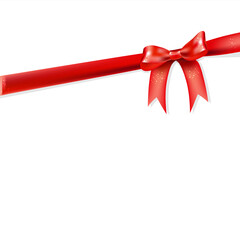 Red ribbon on white background. Vector, illustration, eps10.