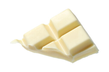 Piece of delicious chocolate bar isolated on white