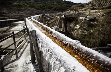 Naklejka premium Salt in saline production