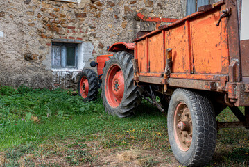 Farm tractor parked at the farm