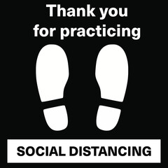 Social Distance floor sticker vector illustration