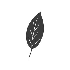 autumn leaf icon, silhouette style