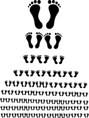 foot prints of  family or kids , man women Art & Illustration