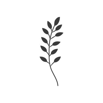 rowan leaf icon, silhouette style