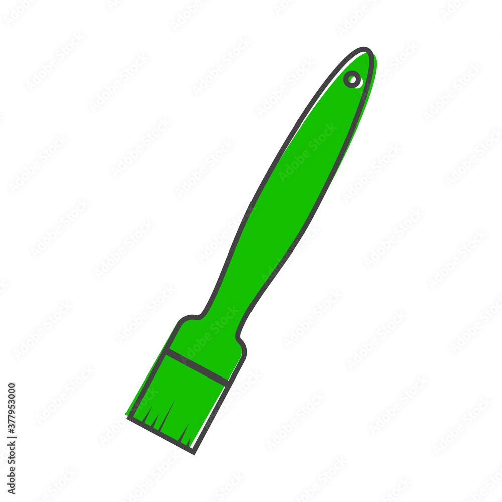 Poster vector image of a brush for drawing icon cartoon style on white isolated background.layers grouped f