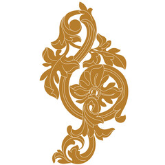 Fototapeta Golden vintage baroque ornament, corner. Retro pattern antique style acanthus. Decorative design element filigree calligraphy vector. - stock vector	
 obraz